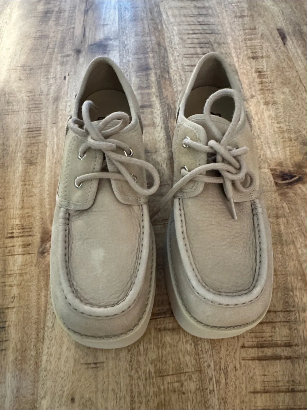 UGG CITYFUNC womens Suede Lace-Up platform Loafers in mustard seed beige sand